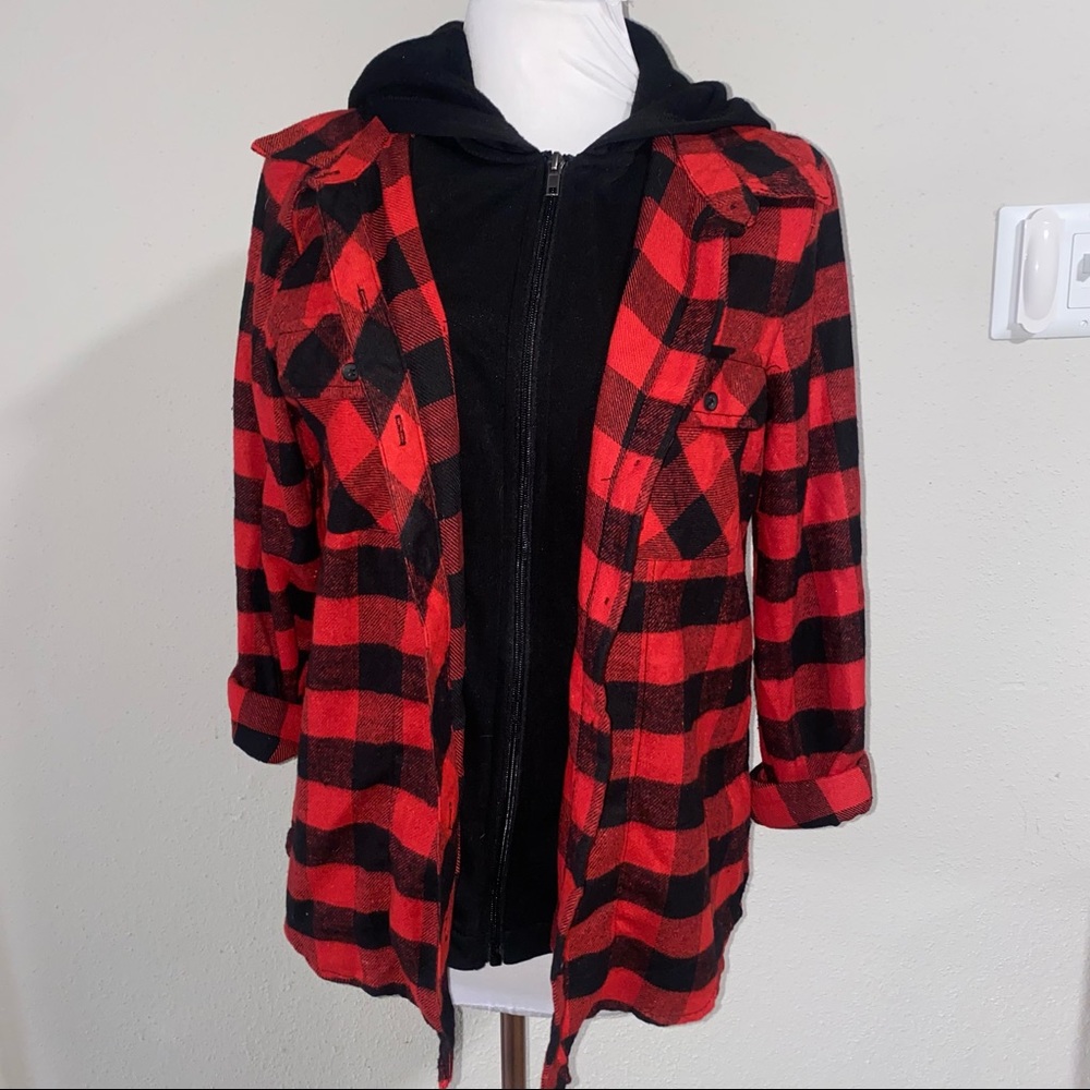Plaid jacket sweatshirt
